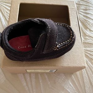 Suede dark brown baby boy Cole Haan shoes